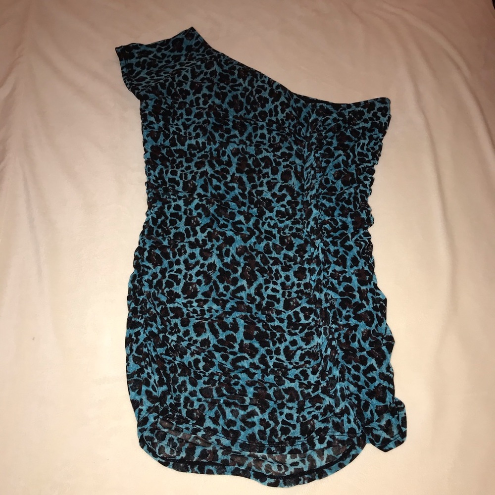 One Shoulder Animal Print Top
